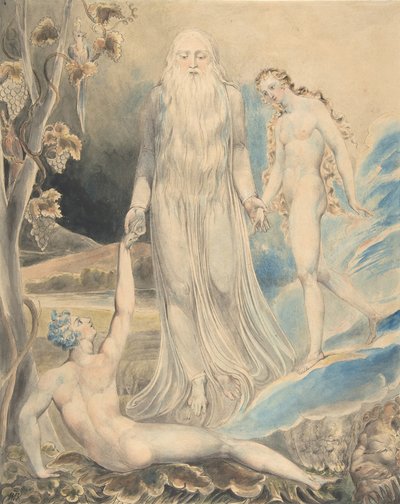 Engel der göttlichen Gegenwart bringt Eva zu Adam, ca. 1803 von William Blake